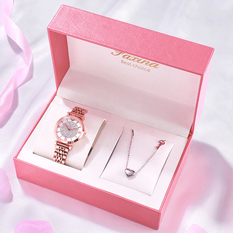 Ensemble montre électronique et collier “Full of Star” – Parure bijou pour femme