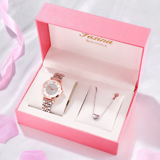 Ensemble montre électronique et collier “Full of Star” – Parure bijou pour femme
