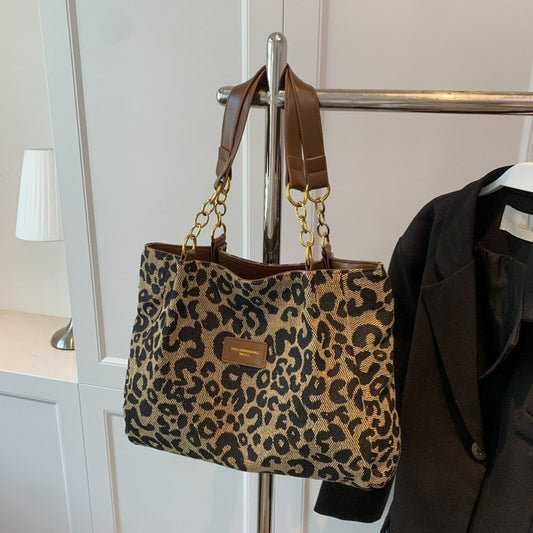 Sac Femme Léopard à Épaule – Grand Cabas Tendance