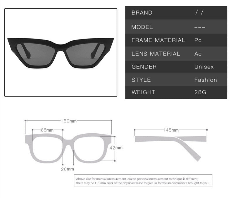 Lunettes de Soleil Cat-Eye avec Chaîne Élégante