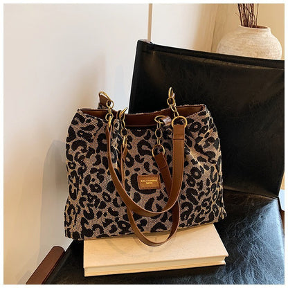 Sac Femme Léopard à Épaule – Grand Cabas Tendance