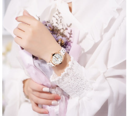 Montre femme en alliage à quartz avec double calendrier, étanche et lumière nocturne