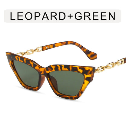 Lunettes de Soleil Cat-Eye avec Chaîne Élégante